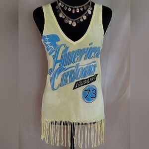Yellow Fringe Tank Top